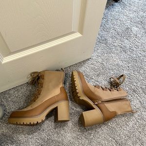 Target Tan lace up boots NWOT
